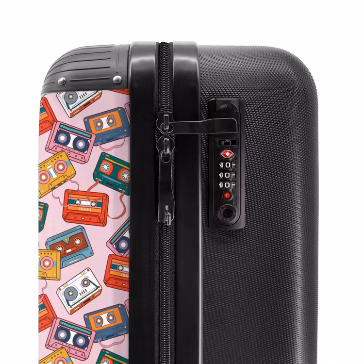 Suitcase - Retro disco cassettes pattern colorful — 5