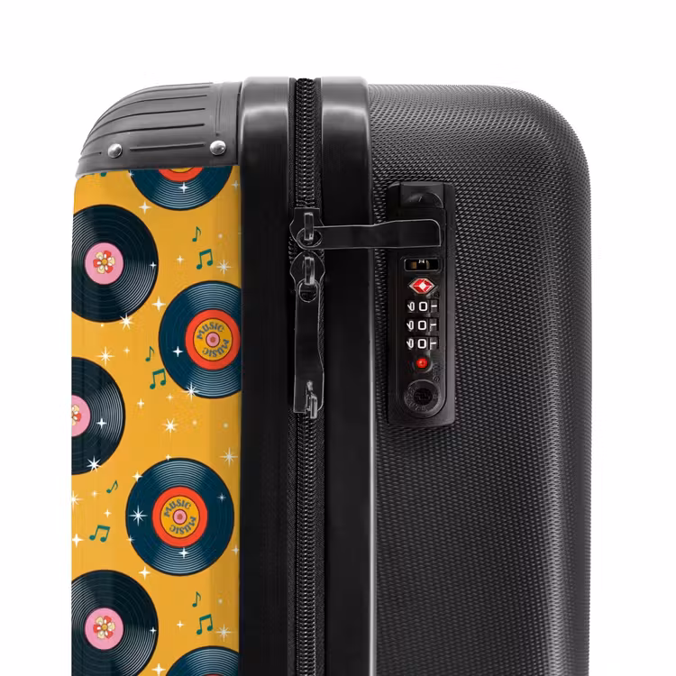 Suitcase - Retro disco plates pattern colorful — 5