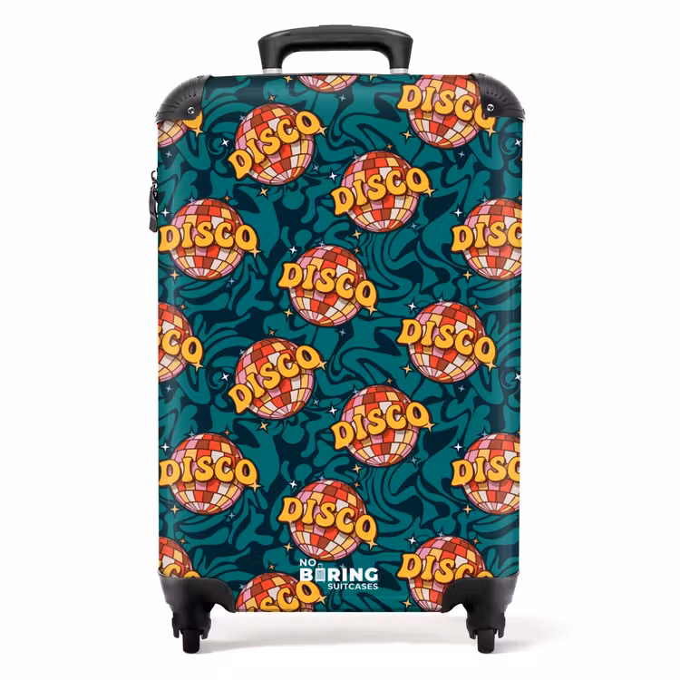 Suitcase - Retro disco wave ball pattern colorful — 1