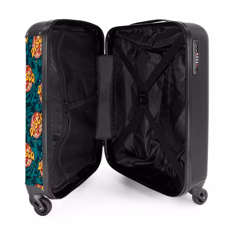 Suitcase - Retro disco wave ball pattern colorful — 3