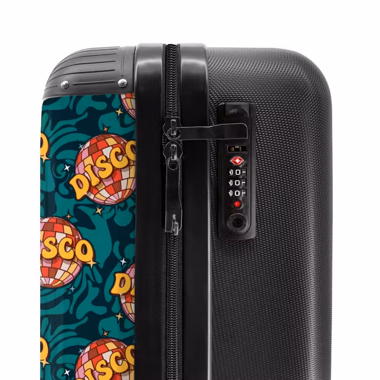 Suitcase - Retro disco wave ball pattern colorful — 5