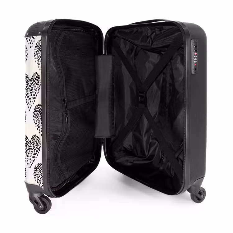 Suitcase - Valentine dots heart pattern black — 5