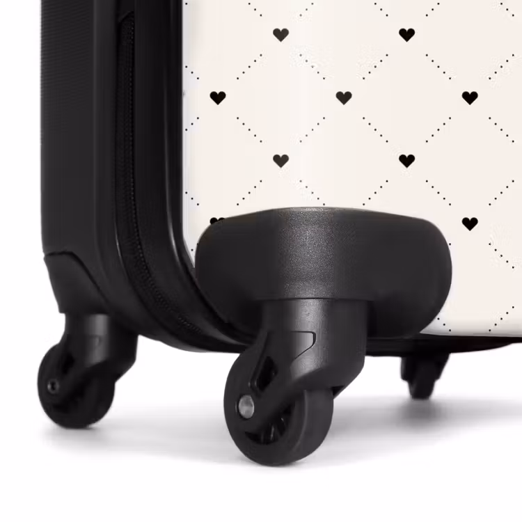 Suitcase - Valentine dots with hearts pattern black — 7