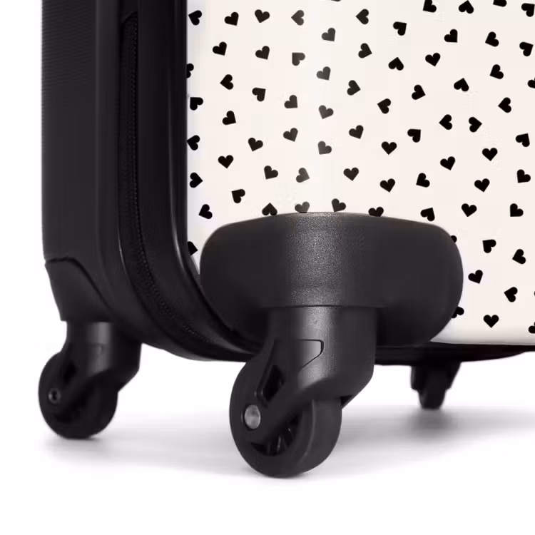 Suitcase - Valentine heart shaped pattern black — 7
