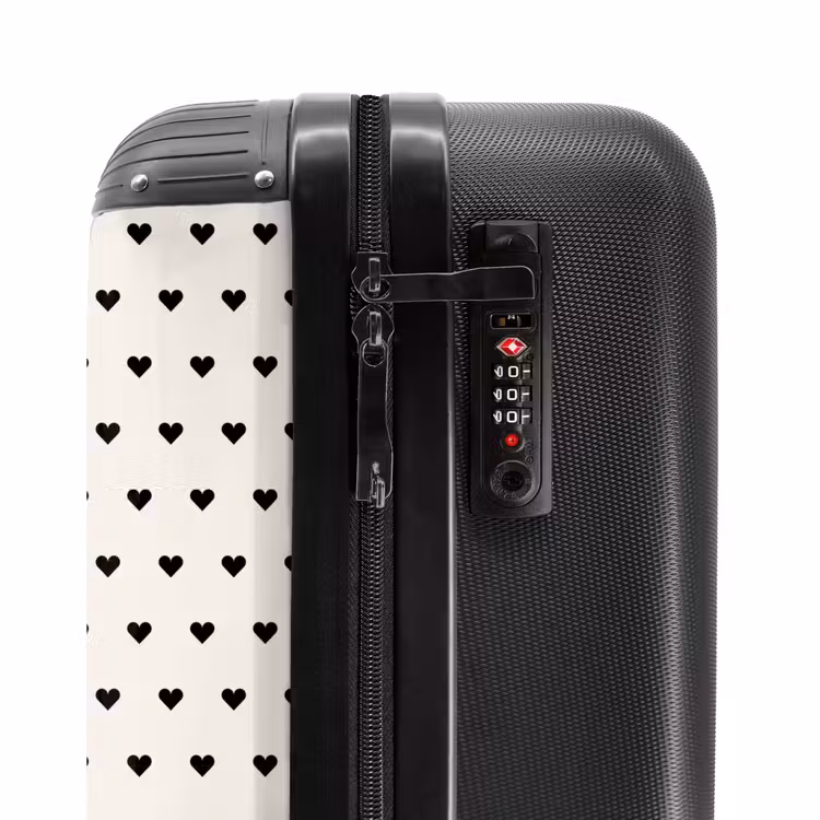 Suitcase - Valentine hearts black and white — 6