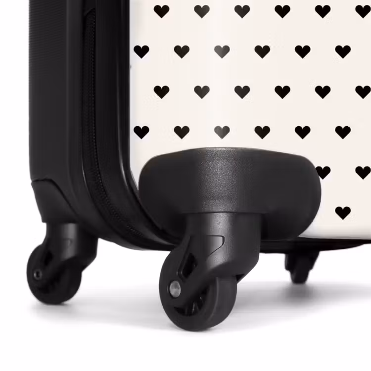 Suitcase - Valentine hearts black and white — 7