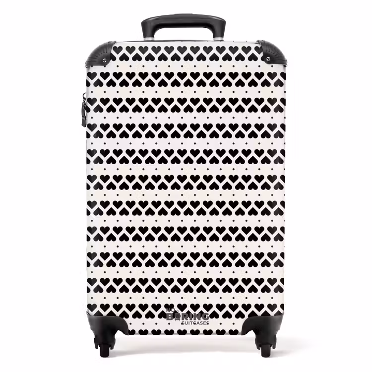 Suitcase - Valentine striped hearts pattern — 1
