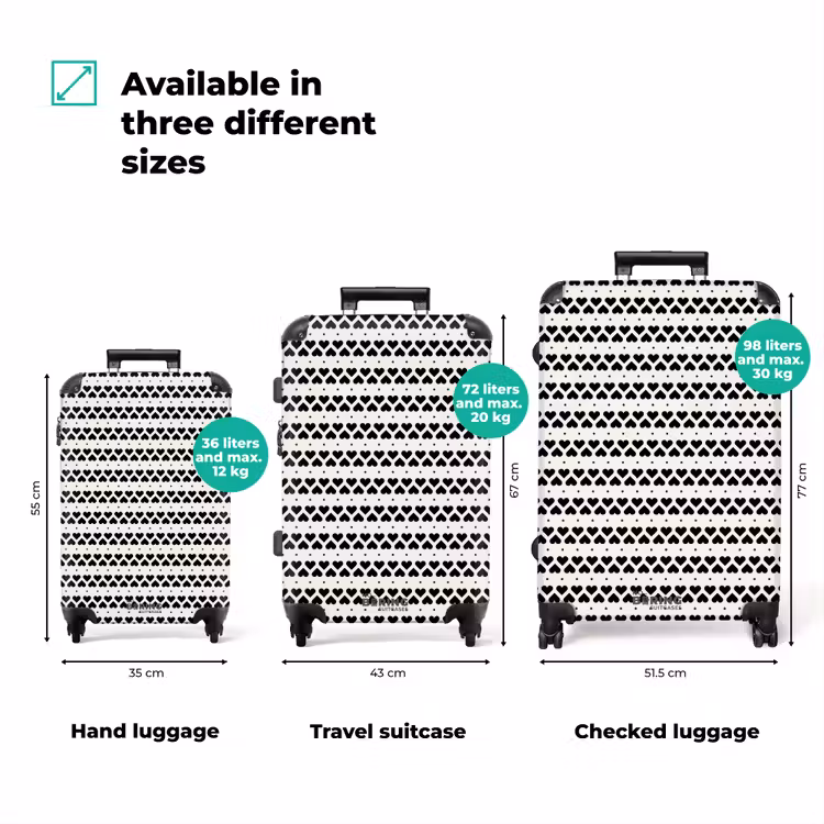Suitcase - Valentine striped hearts pattern — 3