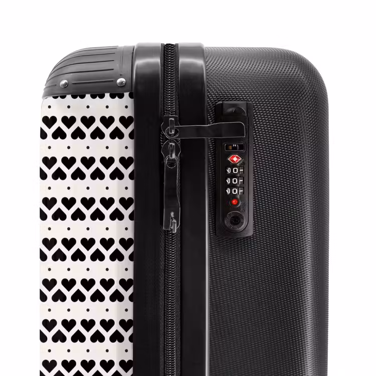 Suitcase - Valentine striped hearts pattern — 6