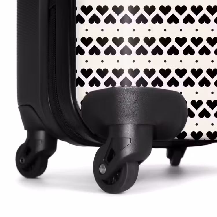Suitcase - Valentine striped hearts pattern — 7