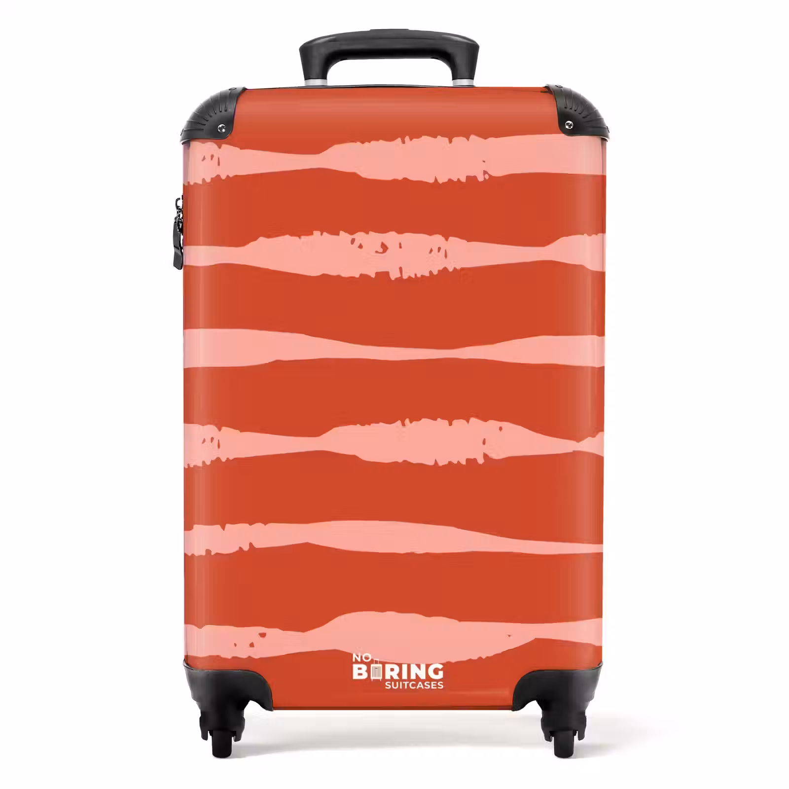 Suitcase - Playful stripes on red background — 1
