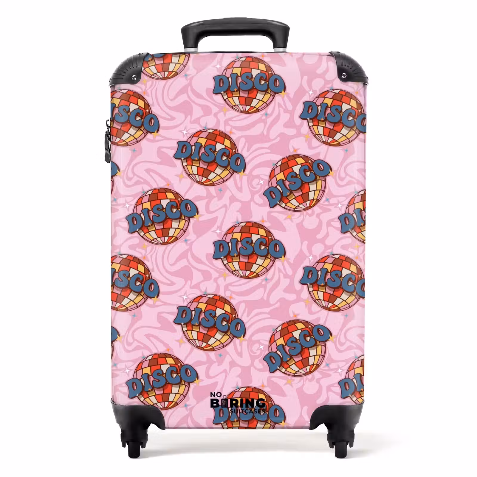 Suitcase - Retro disco ball pattern pink — 1