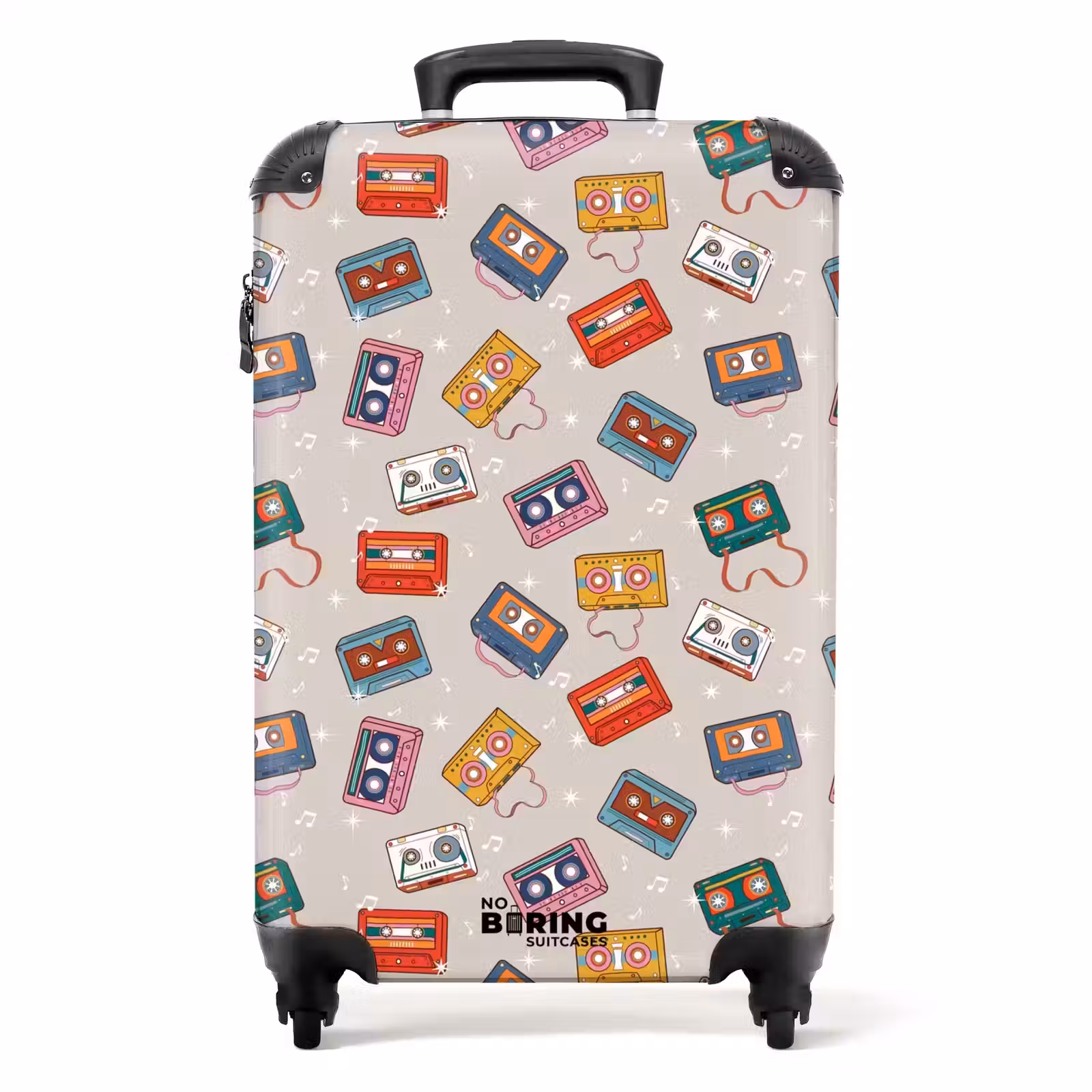 Suitcase - Retro disco cassettes pattern various colors — 1