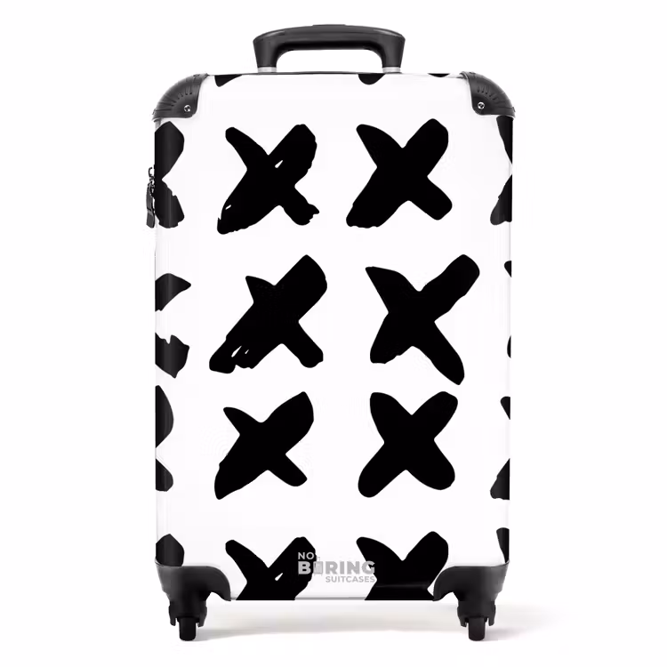 Suitcase - Black crosses on white background — 1