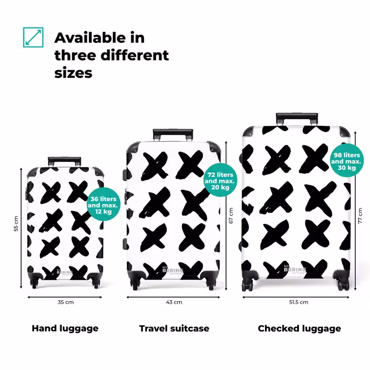 Suitcase - Black crosses on white background — 3