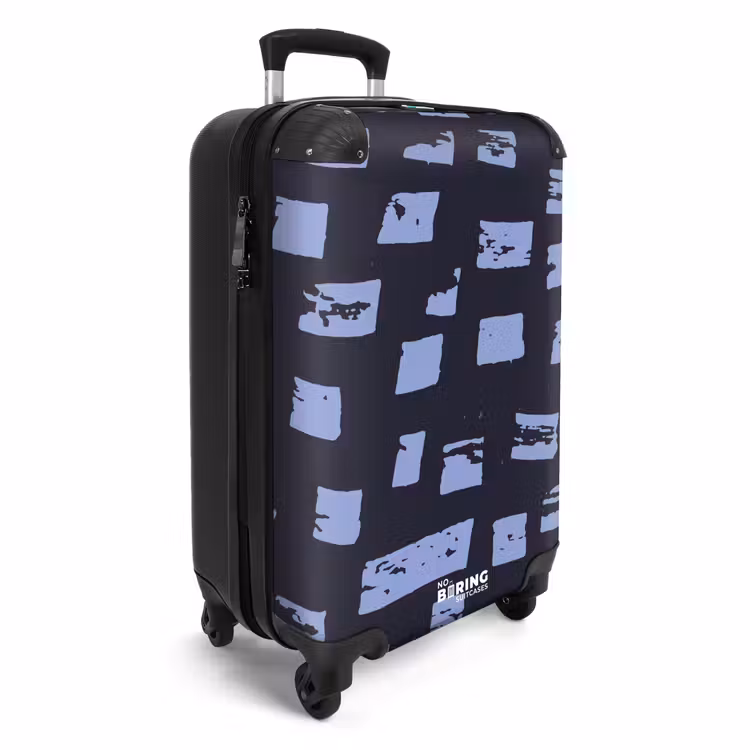 Suitcase - Blue blocks on dark blue background — 2