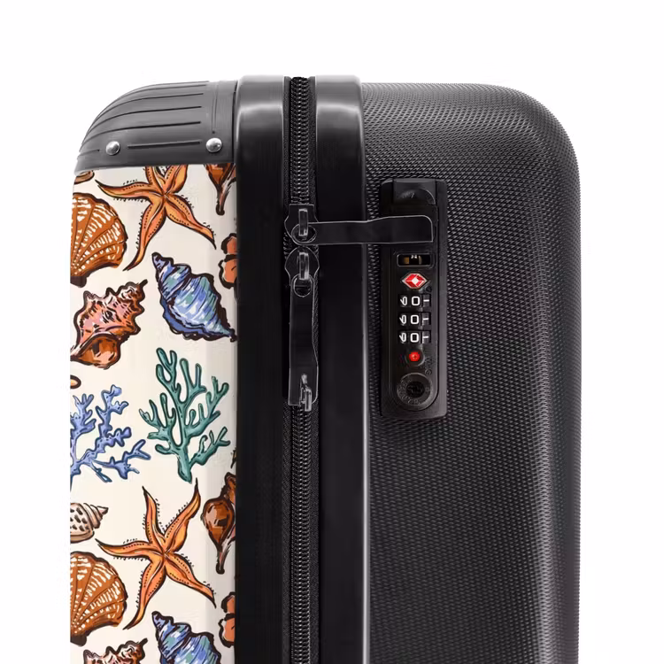 Suitcase - Coral with starfish print — 5