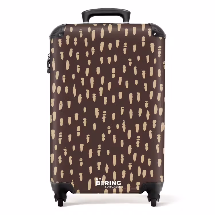 Suitcase - Dark brown background with beige brushstrokes — 1