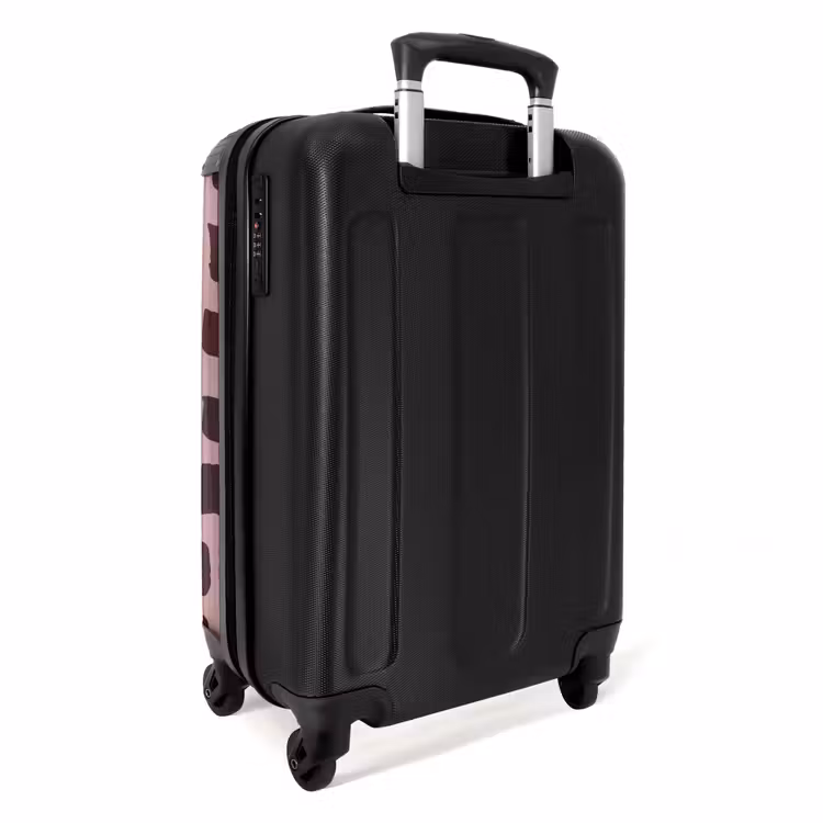 Suitcase - Dark brown block shapes on old pink background — 4