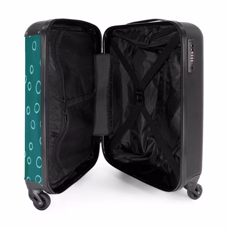 Suitcase - Light blue circles on dark green background — 5