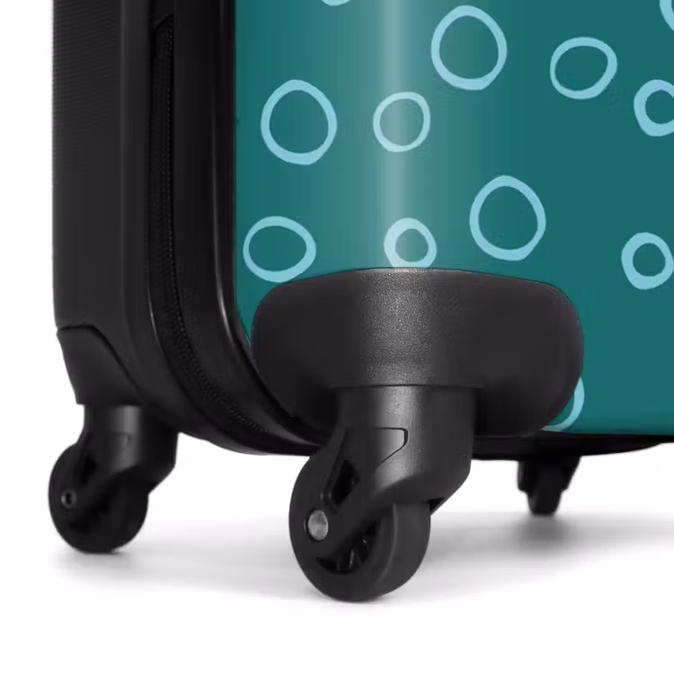 Suitcase - Light blue circles on dark green background — 7