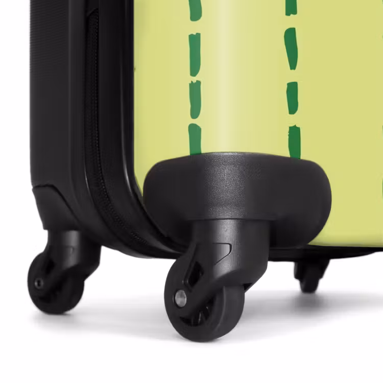 Suitcase - Lime green background with dark green stripes — 7