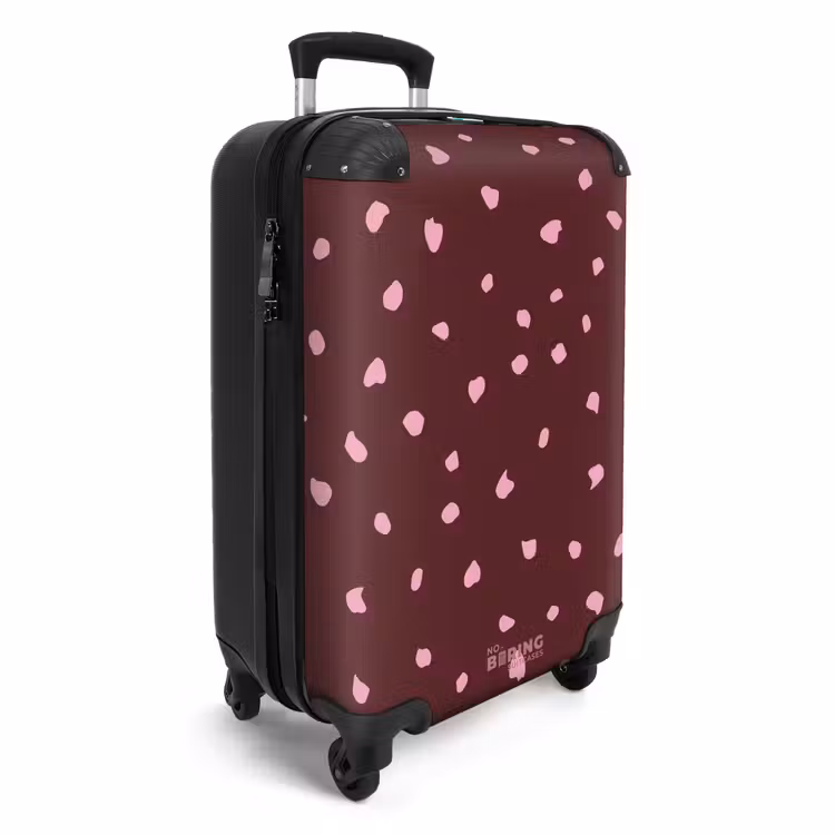 Suitcase - Pink spots on bordeaux colored background — 2
