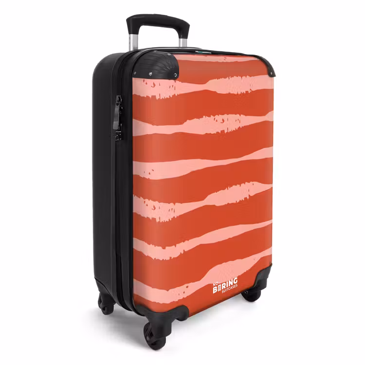 Suitcase - Playful stripes on red background — 2