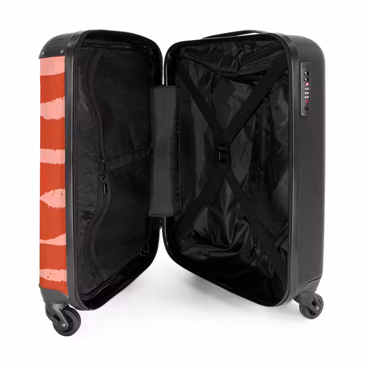 Suitcase - Playful stripes on red background — 5