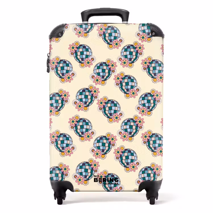 Suitcase - Retro disco ball pattern colorful — 1