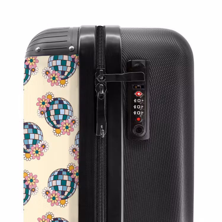Suitcase - Retro disco ball pattern colorful — 5
