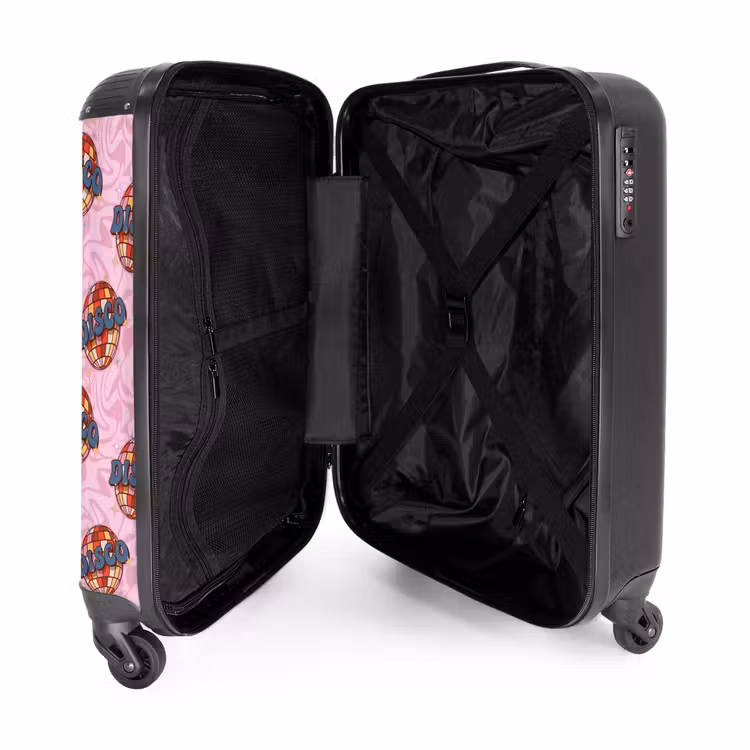 Suitcase - Retro disco ball pattern pink — 3