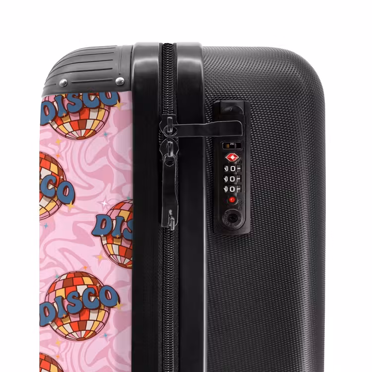 Suitcase - Retro disco ball pattern pink — 5