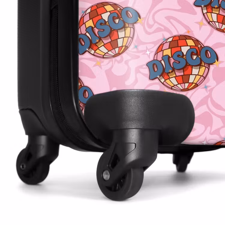 Suitcase - Retro disco ball pattern pink — 6