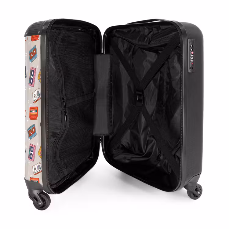 Suitcase - Retro disco cassettes pattern various colors — 3