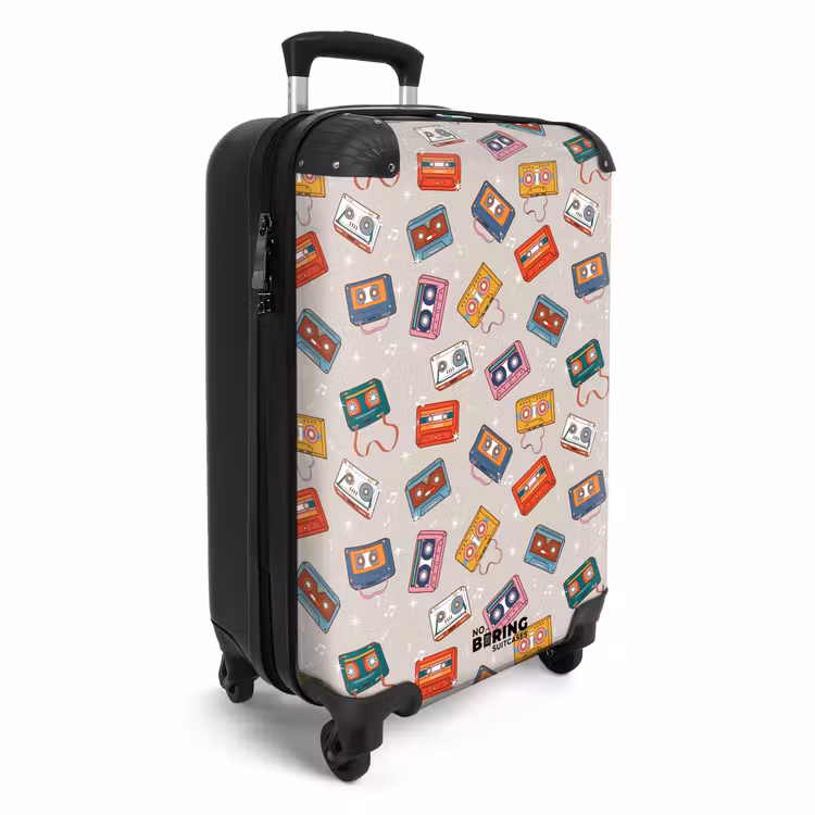 Suitcase - Retro disco cassettes pattern various colors — 4
