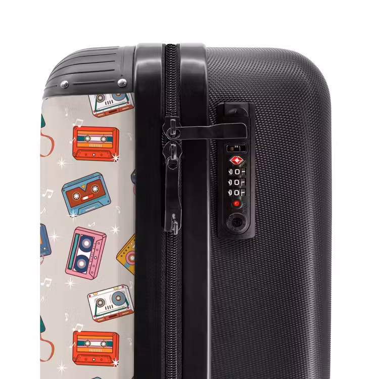 Suitcase - Retro disco cassettes pattern various colors — 5