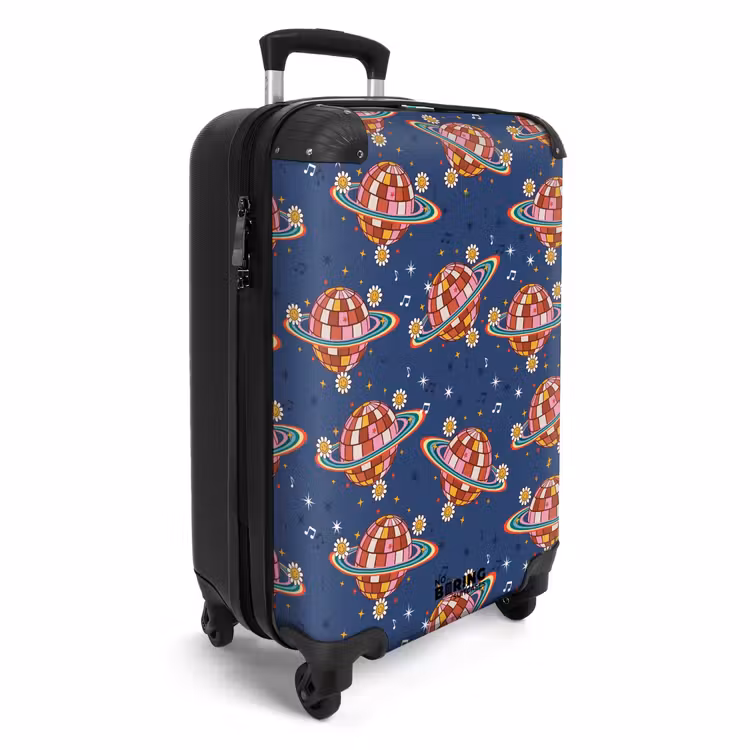 Suitcase - Retro disco rainbows pattern colorful — 4
