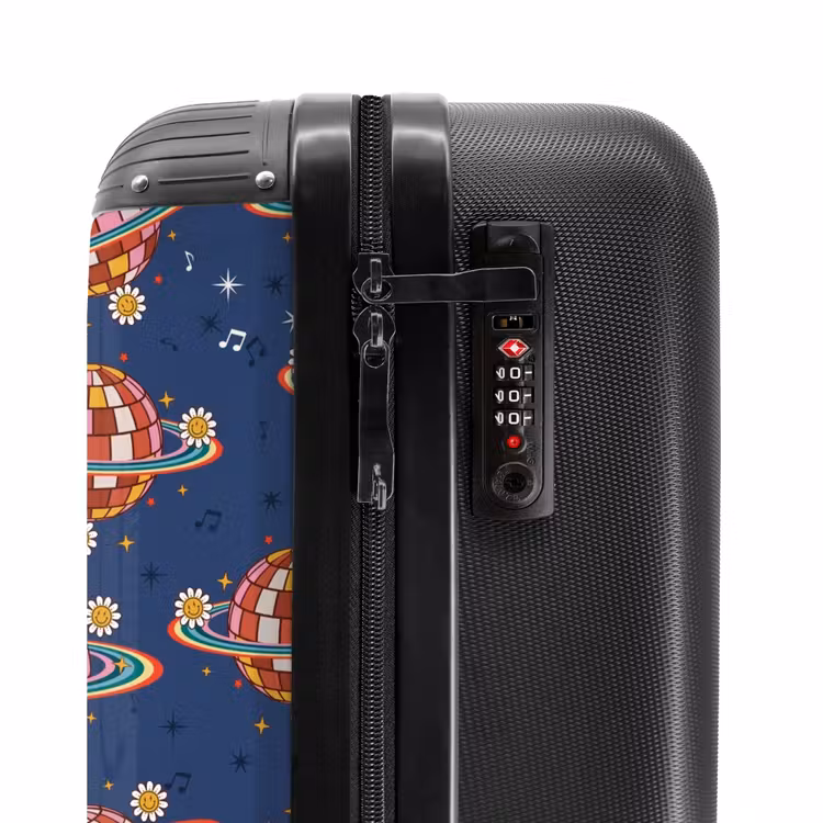 Suitcase - Retro disco rainbows pattern colorful — 5