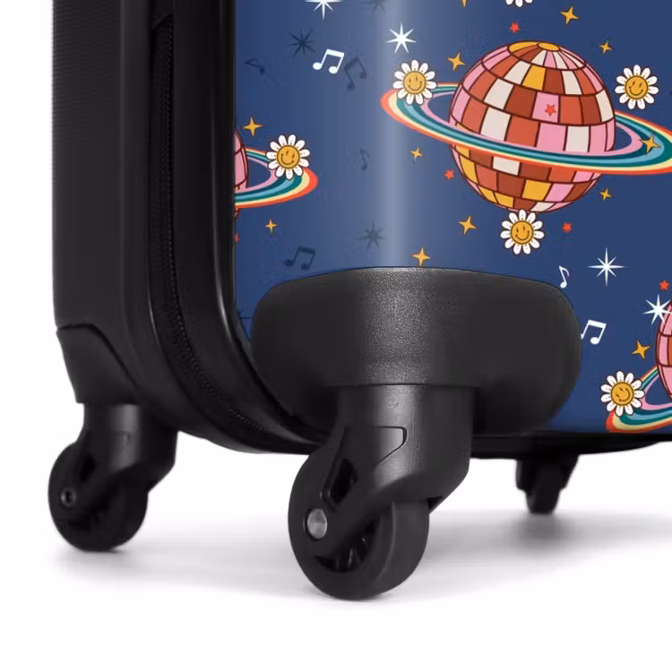 Suitcase - Retro disco rainbows pattern colorful — 6