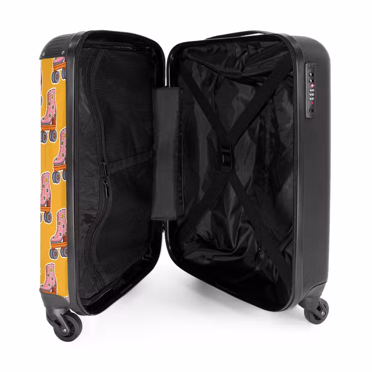 Suitcase - Retro disco roller skates pattern colorful — 3