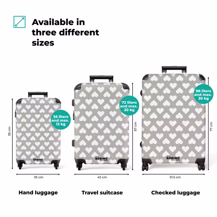 Suitcase - Valentine dots pattern black — 3