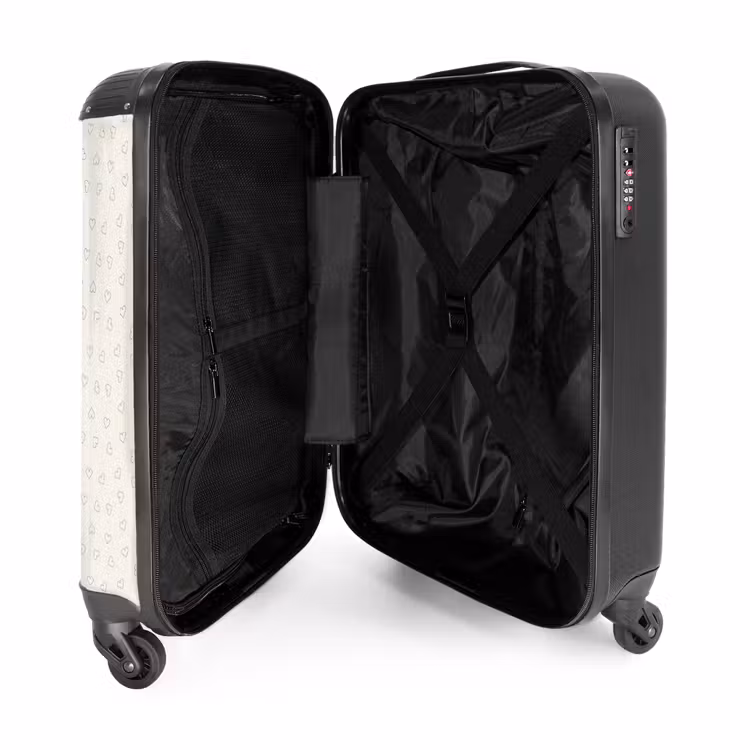Suitcase - Valentine hearts pattern black — 5