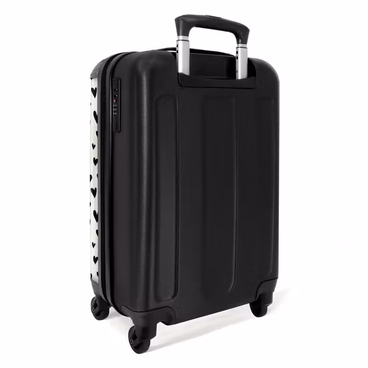 Suitcase - Valentine hearts pattern black — 4