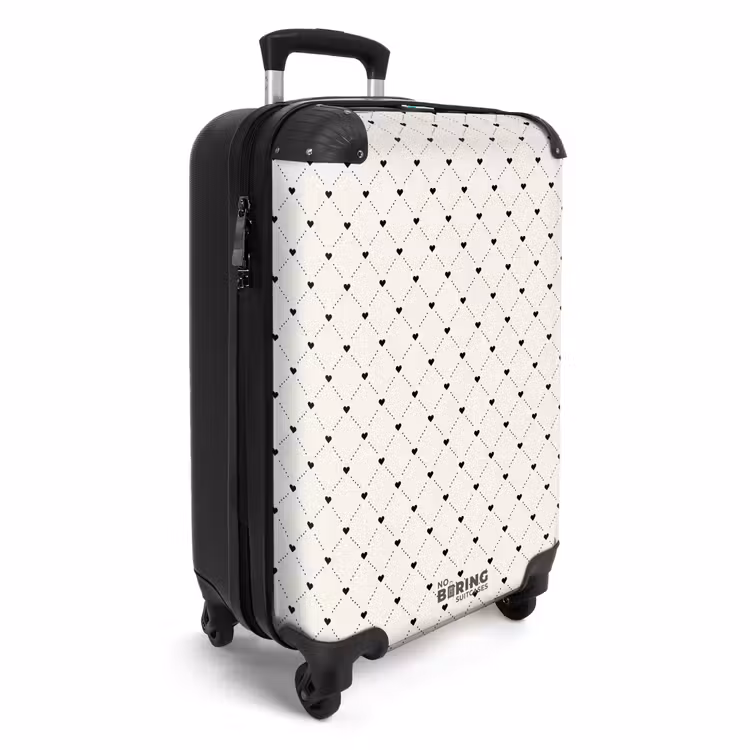 Suitcase - Valentine hearts plaid pattern dots — 2