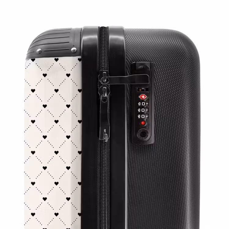 Suitcase - Valentine hearts plaid pattern dots — 6