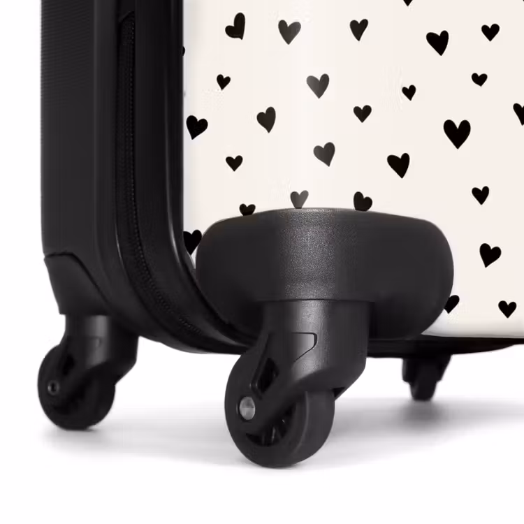 Suitcase - Valentine hearts scattered pattern black — 7