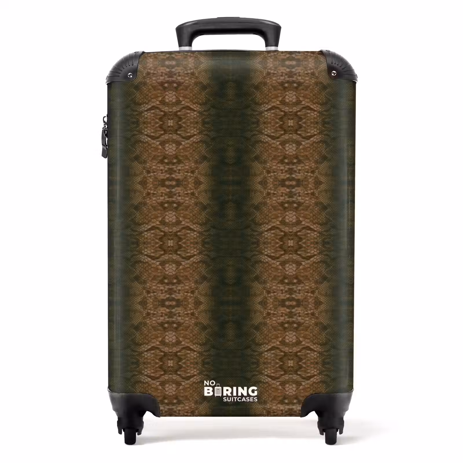 Suitcase - Brown snakeskin with symmetrical scale structure — 1