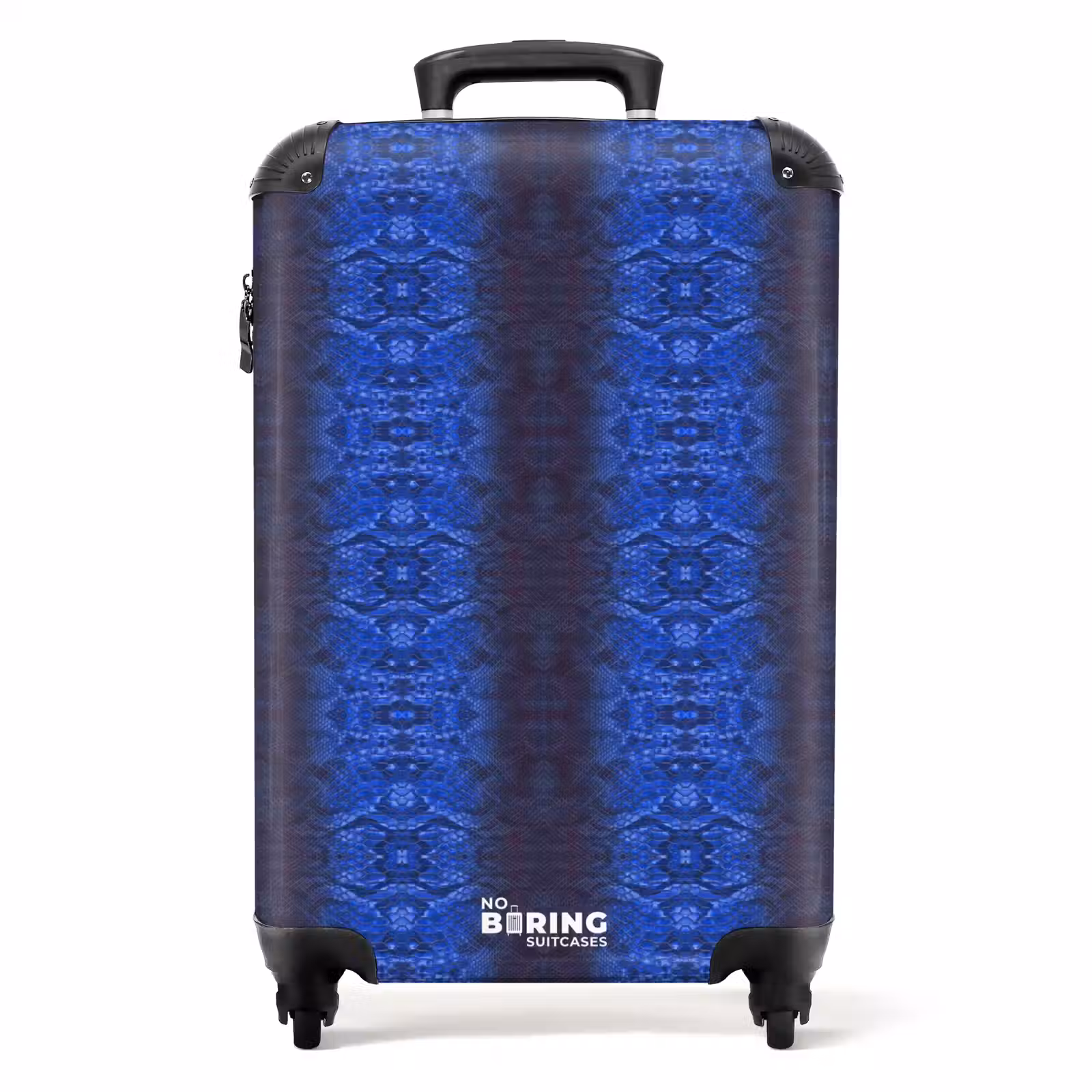 Suitcase - Dark blue snakeskin with symmetrical scale structure — 1