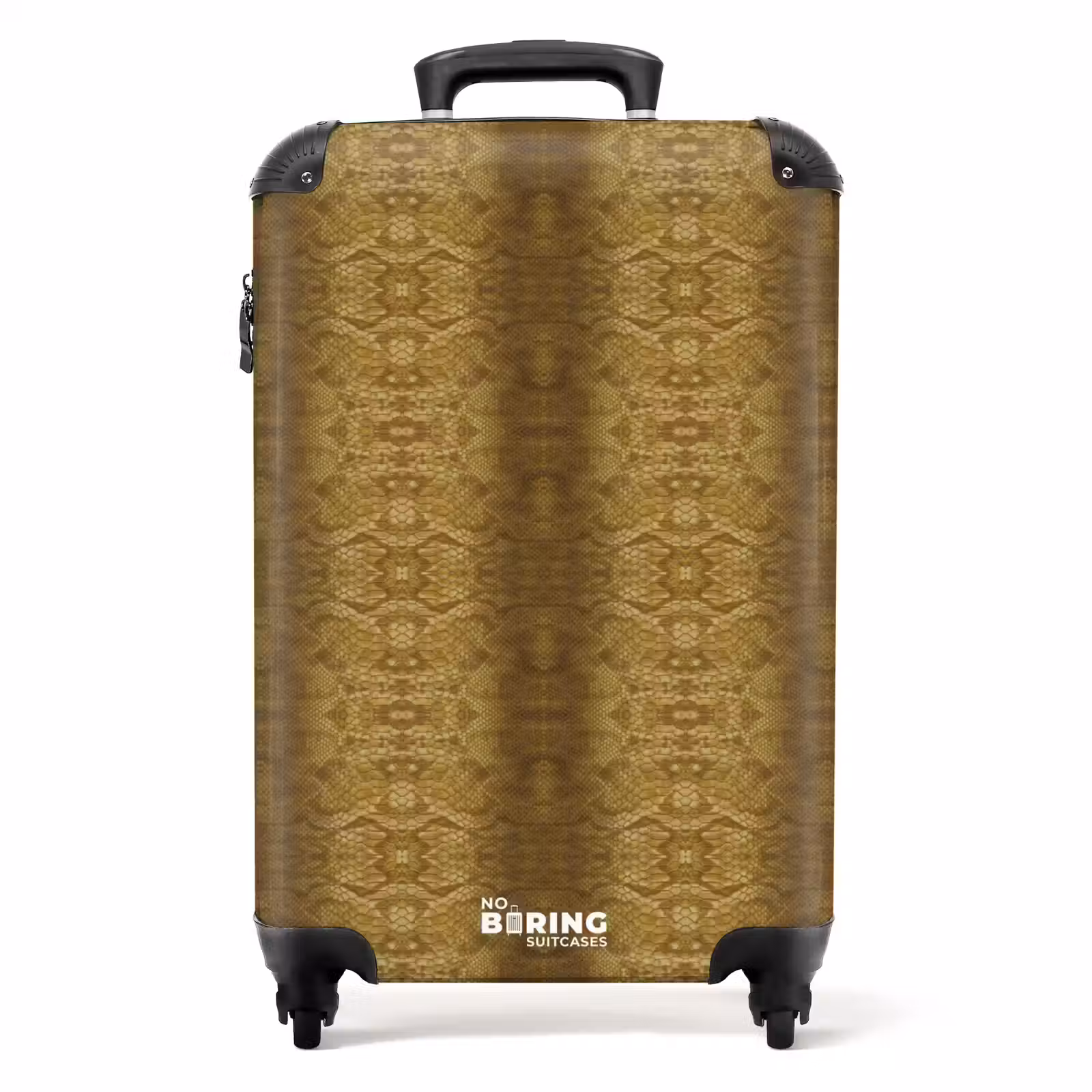 Suitcase - Golden yellow snakeskin with symmetrical scale structure — 1